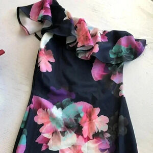 Charlotte Russe One Shoulder Floral Dress Size S "night"